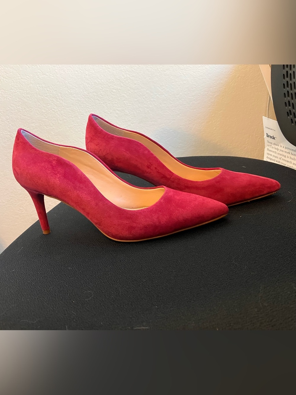 Vince Camuto Pointed-Toe Suede Pumps in deep pink